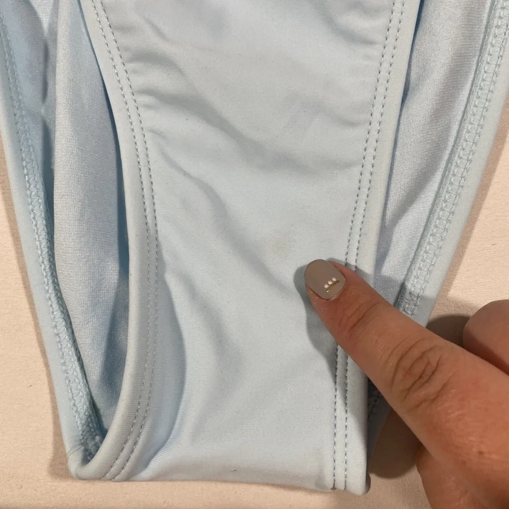 NWD Xhilaration‎ [ Medium ] Shirred Bikini Top + High Leg Bottom Light Blue